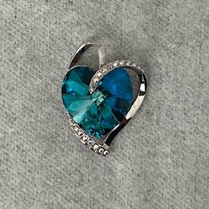 Heart Shaped Necklace Pendant with a beautiful Swarovski Crystal.